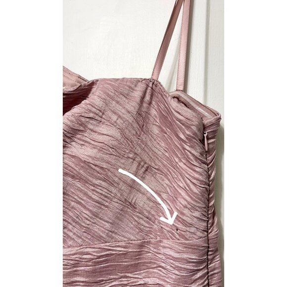 Eliza J One Shoulder Textured Dress With Floral Detail in Dusty Rose Size 8 - Picture 5 of 10